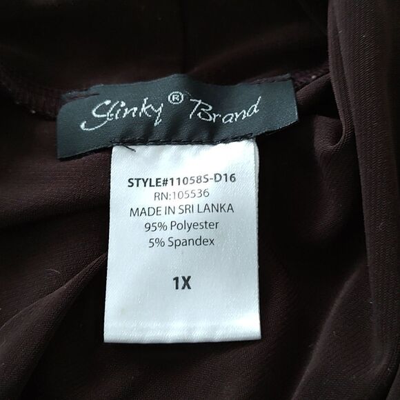 Slinky Brand chocolate brown 3/4th length sleeve long tunic Sz 1X - Picture 5 of 5